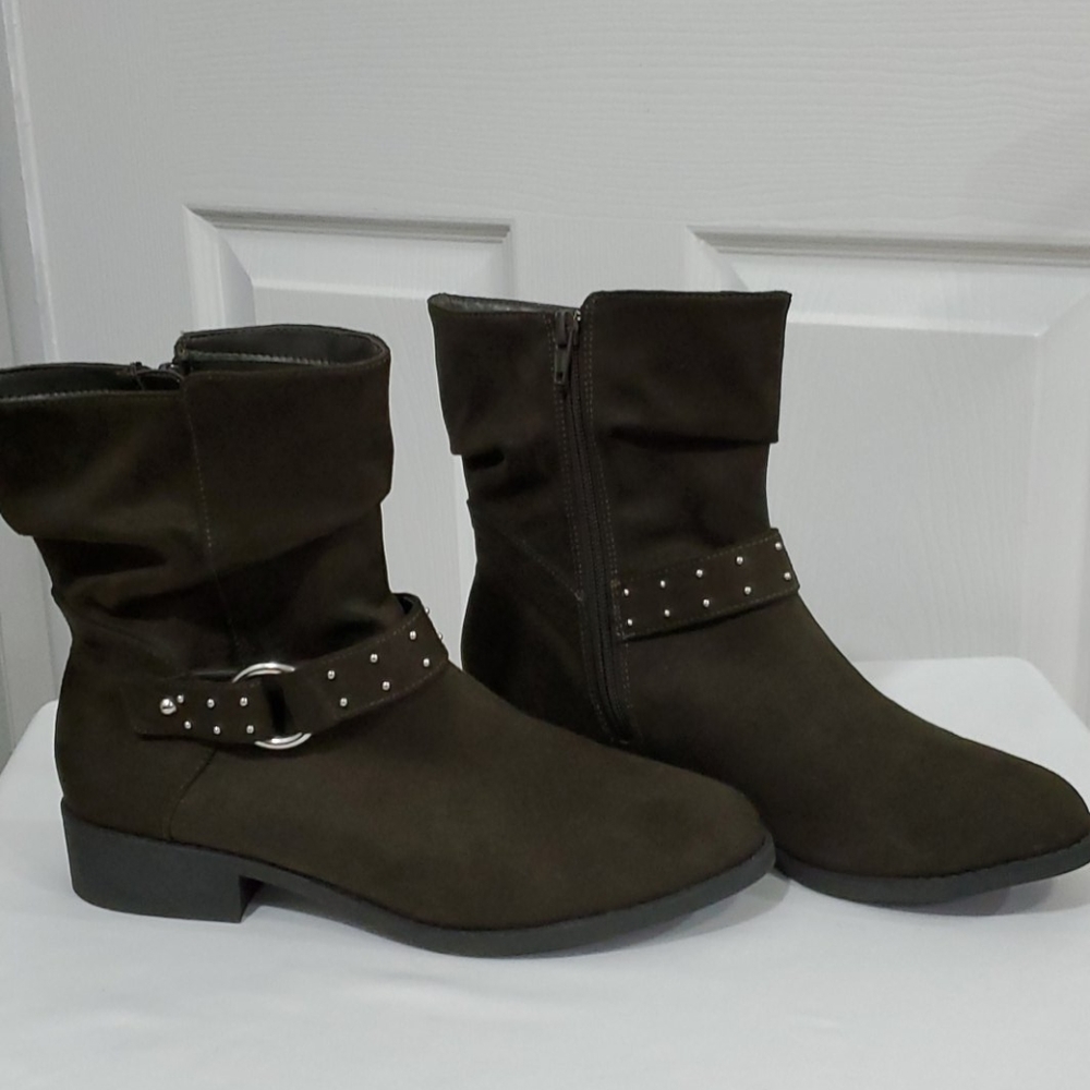 EUC❤❤AMERICAN EAGLE ANKLE BIKER BOOT W ACCENT BUCKLE SZ 8